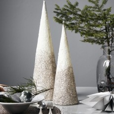Juletræ "Shine" råhvid m/ glimmer - House Doctor H: 40 cm