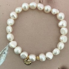 Armbånd - Friihof + Siig - brune Perler m/ sten