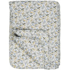 Quilt / Vattæppe m/ gule, brune & blå blomster - Ib Laursen 130x180