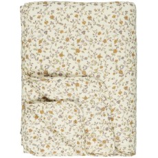 Quilt / Vattæppe creme m/ XXX blomster - Ib Laursen 130x180