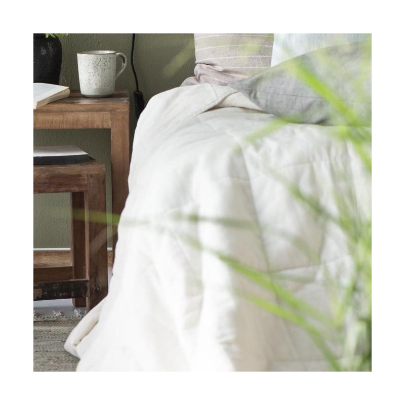 12: Quilt / sengetæppe cremefarvet - Ib Laursen - 180x200