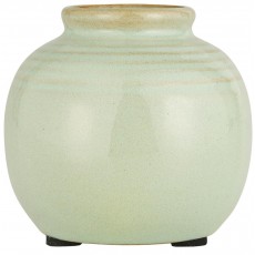 Vase "Yrsa" mini rustik m/ riller sart lysegrøn - Ib Laursen