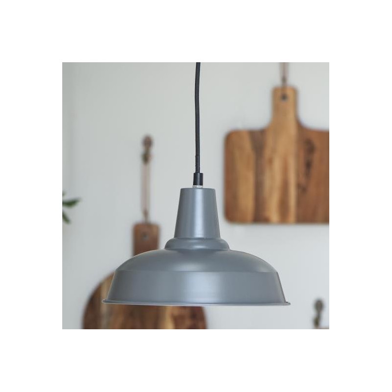 Hængelampe metal grå  - Ib Laursen Dia: 25,5 cm