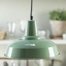 Hængelampe metal grøn - Ib Laursen Dia: 25,5 cm