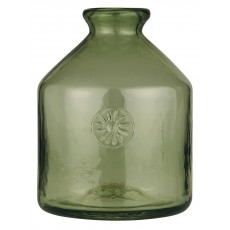 Glasflaske grøn mundblæst - Ib Laursen H: 23 cm