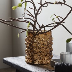 Vase "Bendie" brun m/ kugler - Bloomingville - H: 21 cm