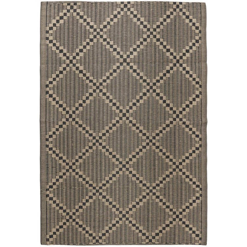 Billede af Plastik tæppe m/ beige & sort mønster - Ib Laursen 120x180