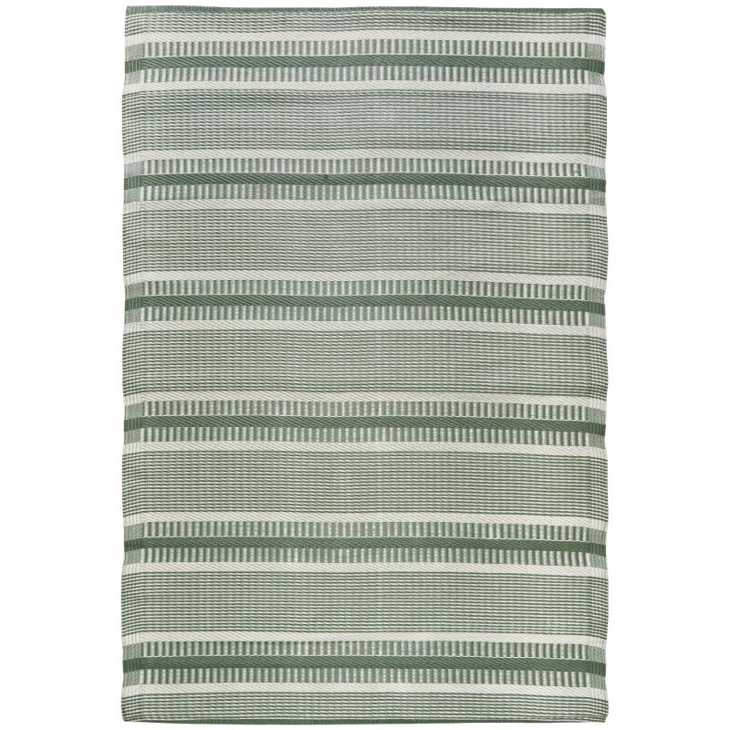 Billede af Plastik tæppe m/ støvet grønne striber - Ib Laursen 120x180