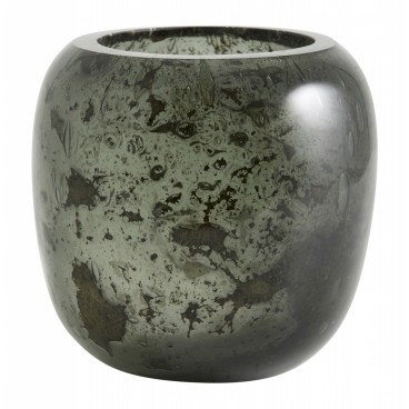 Fyrfadsstage "Theo" glas grå - Nordal H: 8 cm