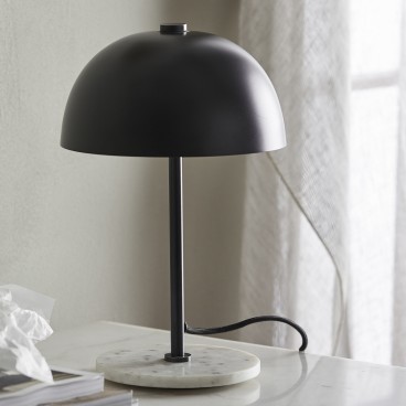 Bordlampe "Kita" sort m/ marmorfod - Nordal