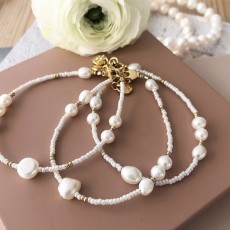 Armbånd - Friihof + Siig white  pearls