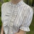 Skjorte "Stripe Poplin" m/ striber & flæser - Costamani