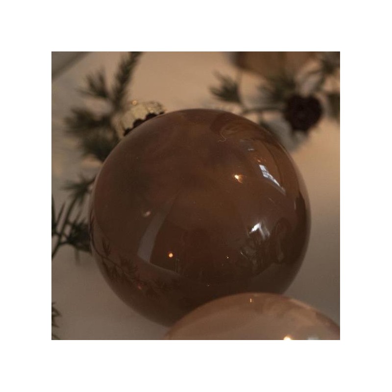 11: Julekugle glas mørk malva - Ib Laursen Dia: 8 cm