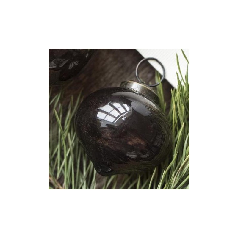Julekugle løgformet glas rødbrun - Ib Laursen Dia: 5,2 cm