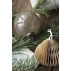 Julekugle rund glas mat gråbrun - Ib Laursen Dia: 8 cm