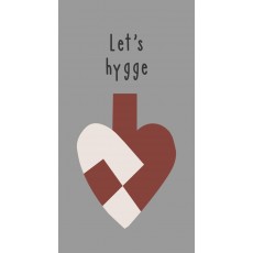 Servietter m/ flettet hjerte & "Let's hygge" - Ib Laursen - 16 stk.