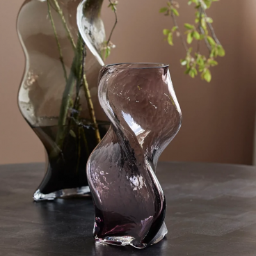 Vase "Sable" snoet glas lilla - Nordal - H: 30 cm