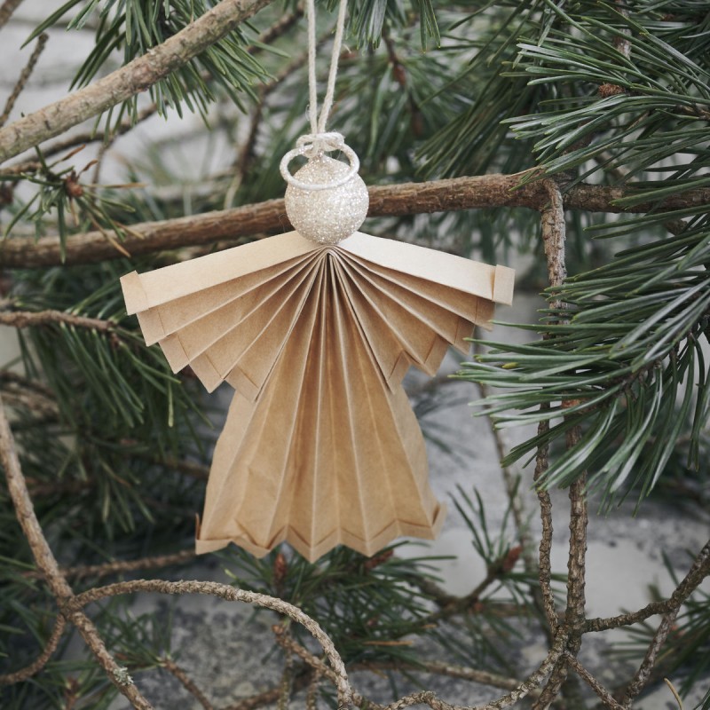 Julepynt, Angel, Natural, 24 cm