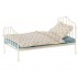 Vintage seng råhvid m/ blå madras - Maileg - Til kanin str. 1 & 2