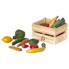 Trækasse m/ grøntsager & frugt - Maileg - Sæt m/ 16 varer