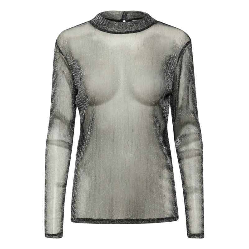 Billede af Bluse "DelilaSZ LS" sort m/ glimmer - Saint Tropez