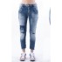 Jeans m/ lynlås lommer, huller & slidtage "Must Have 705" - Costamani