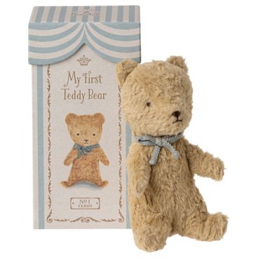 Bamse i blå æske "My first Teddy" - Maileg