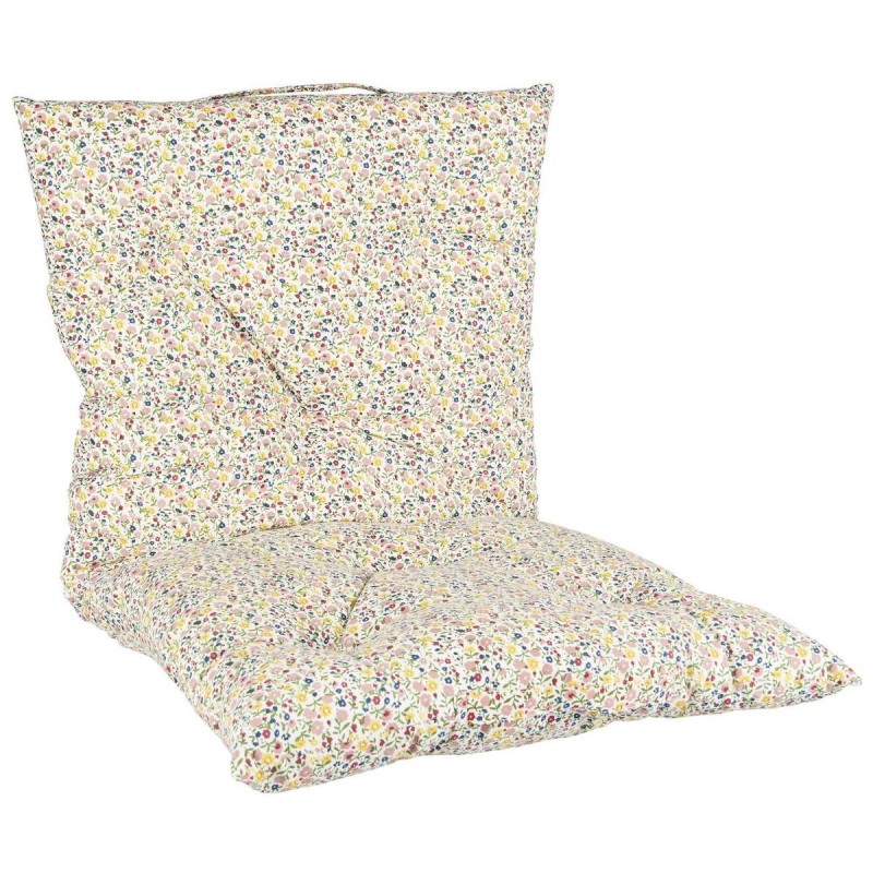 Billede af Madrashynde Anna hvid m/ gule & rosa blomster - Ib Laursen 50x100 cm