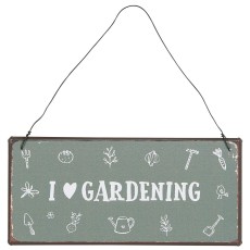 Metalskilt "I love gardening" - Ib Laursen