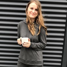 Hættetrøje/ hoodie mørke grå - jersey - Costamani