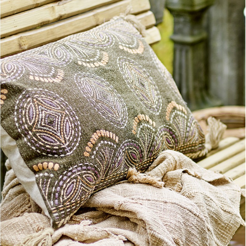 Pude “Nesma” brun m/ cirkelmønster – Bloomingville 35×60