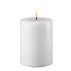 LED bloklys hvidt - Deluxe Homeart - Dia: 7,5x10 cm