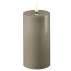 LED bloklys sandfarvet - Deluxe Homeart - Dia:7,5x15 cm