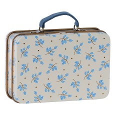 Metal kuffert "Madeline" creme m/ blå & guld blomster - Maileg