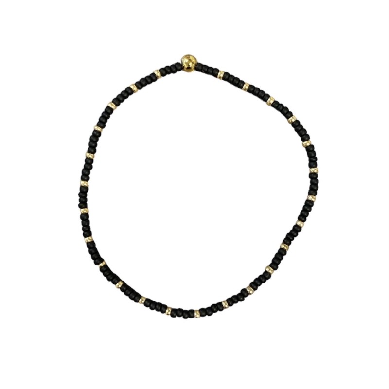 Billede af Armbånd - Friihof + Siig - Perler, sort og guld perler