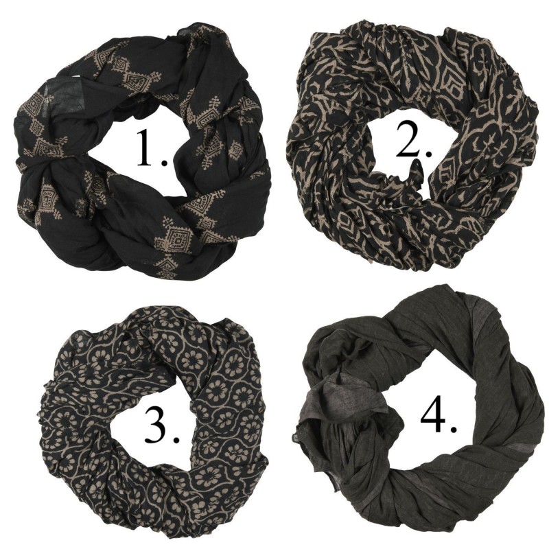 #2 - Tørklæde sort & brun - Ib Laursen - Vælg ml. 4 modeller