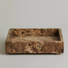 Bakke "AYU" kvadratisk brun marmor - Nordal 20,5x21,5