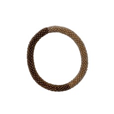 Nepali armbånd bronze & beige m/ klare perler