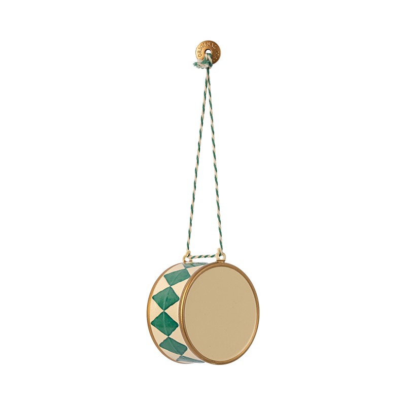 Tromme metal ornament grøn - Maileg - Stor