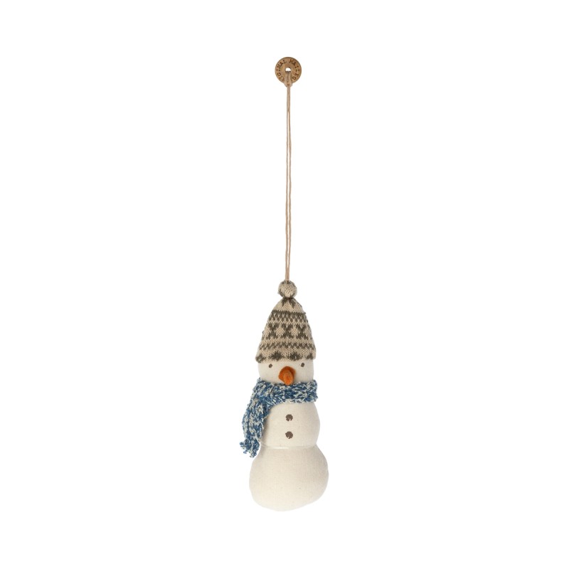 #3 - Snemand stof ornament m/ strik hue - Maileg