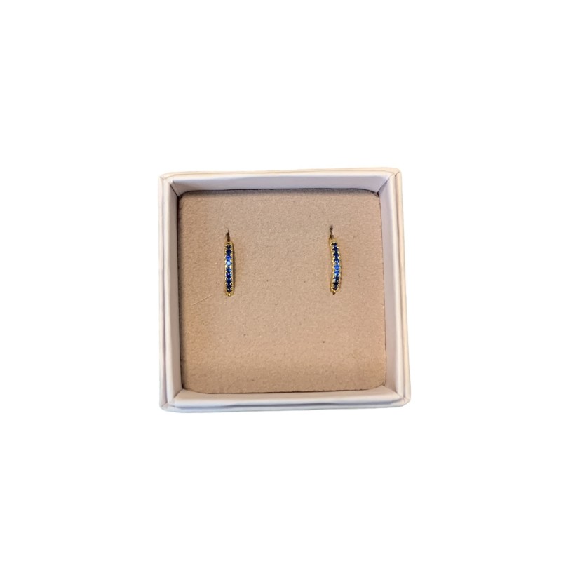 Billede af Øreringe / Ørestikker - Friihof + Siig - guld m/blå sten