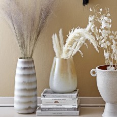 Vase "Kjeld" m/ ringe i brune & hvide toner- Bloomingville H: 40,5