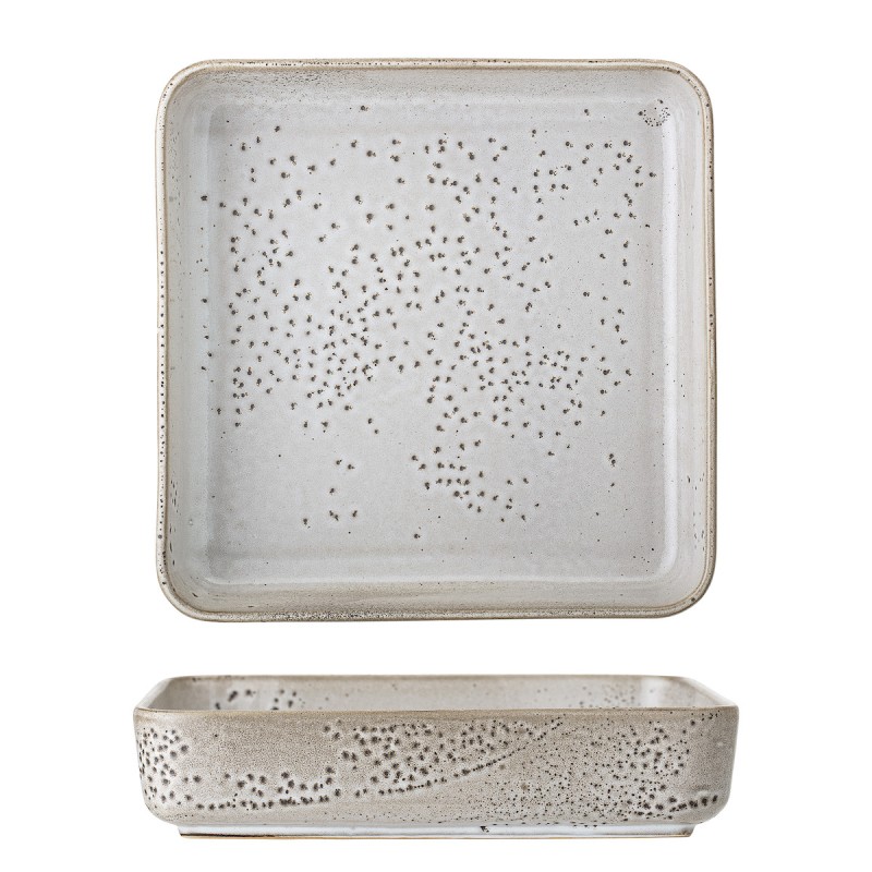 Billede af Serveringsfad Thea naturfarvet kvadratisk - Bloomingville 25x25