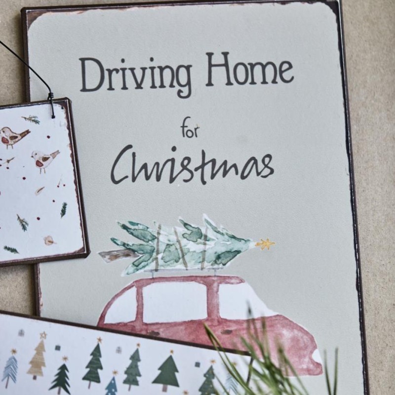 Billede af Metalskilt Driving Home for Christmas - Ib Laursen