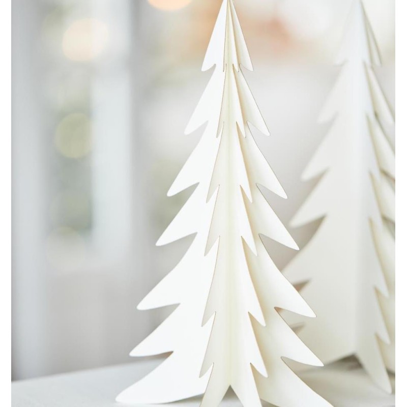 Papirklip hvidt juletræ stående - Ib Laursen H: 25