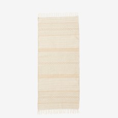 Gulvtæppe råhvidt & beige mønster "Zarah" - 70x160 Nordal