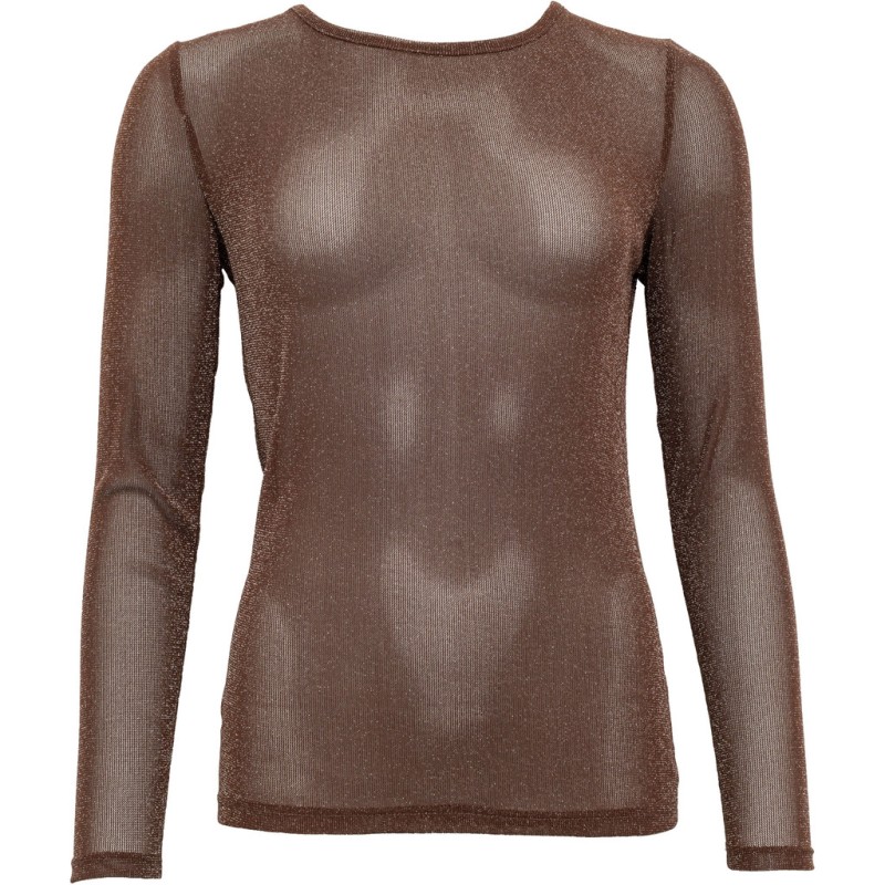 Billede af Mesh bluse "Agnes" brun - Costamani