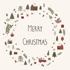 Servietter "Merry Christmas" m/ julemotiver - Ib Laursen 20 stk.