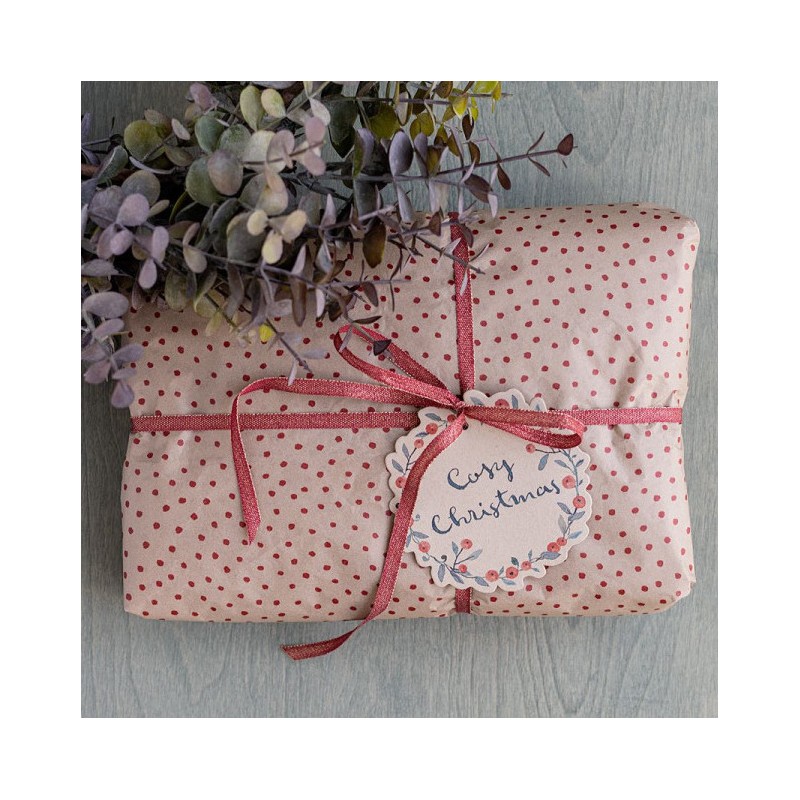 Billede af Silkepapir Polka rosa m/ røde prikker - Maileg - 20 stk.