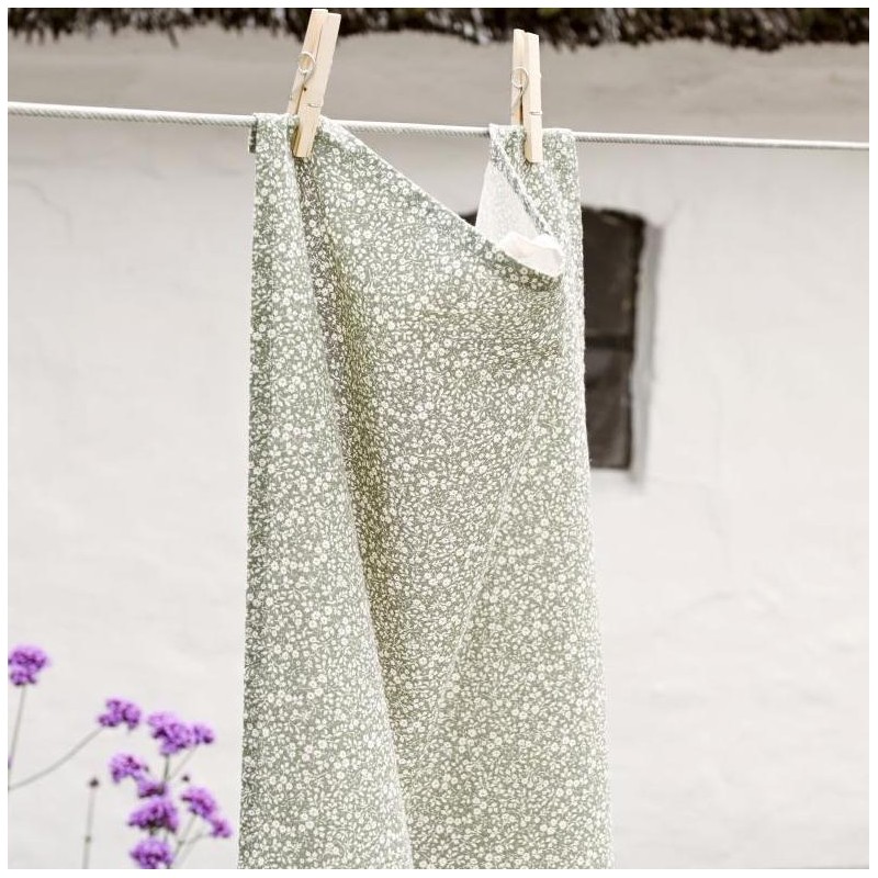 Billede af Viskestykke Sofie grønt m/ blomster - Ib Laursen 50x70